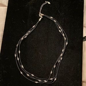 Silpada Black leather beaded necklace